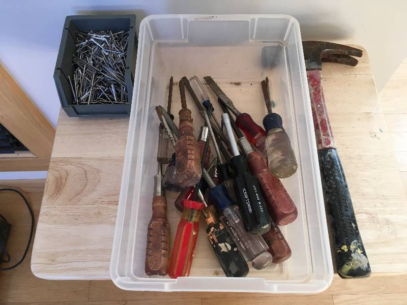 lot 19 image: Tools - Screwdrivers Hammer Nails