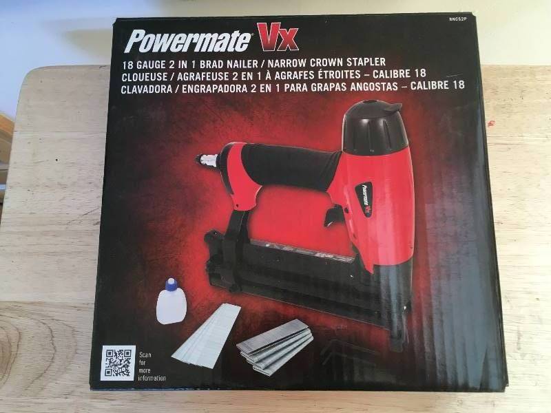 lot 13 image: Powermate Vx 18 gauge 2 in 1 Brad Nailer Stapler
