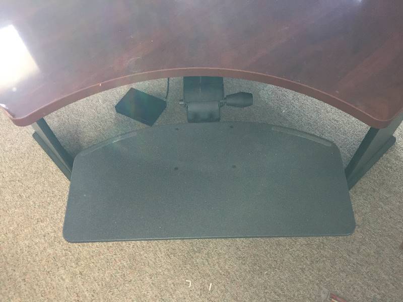 lot 105 image: Corner Desk with Keyboard Tray