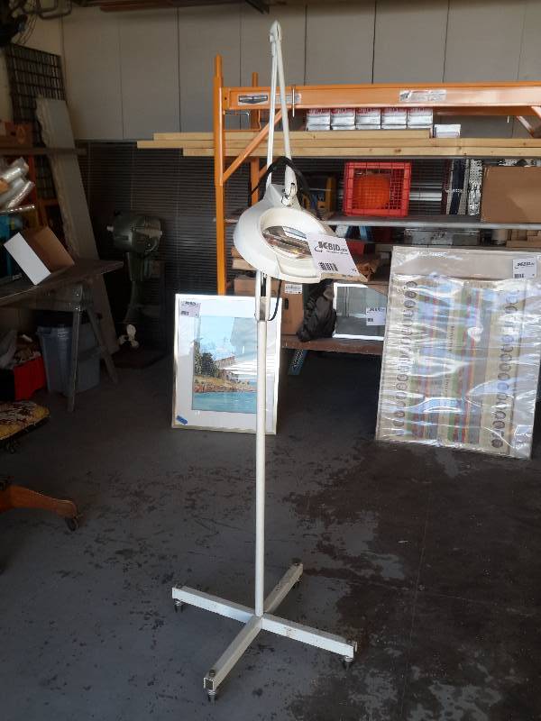 Magnifying pole lamp