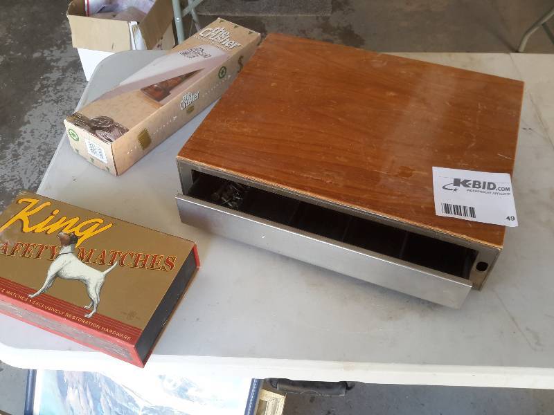 Cash Drawer, Box of LONG matches, Can Crusher