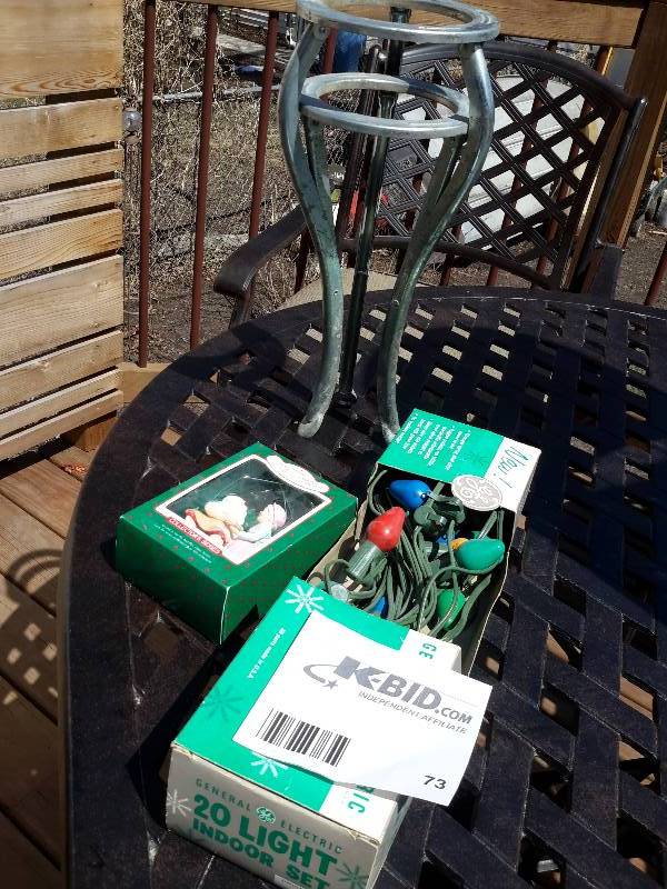 Nice Christmas Tree Stand and lights and decorations