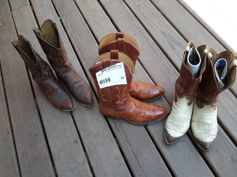 3 pair of cowboy boots