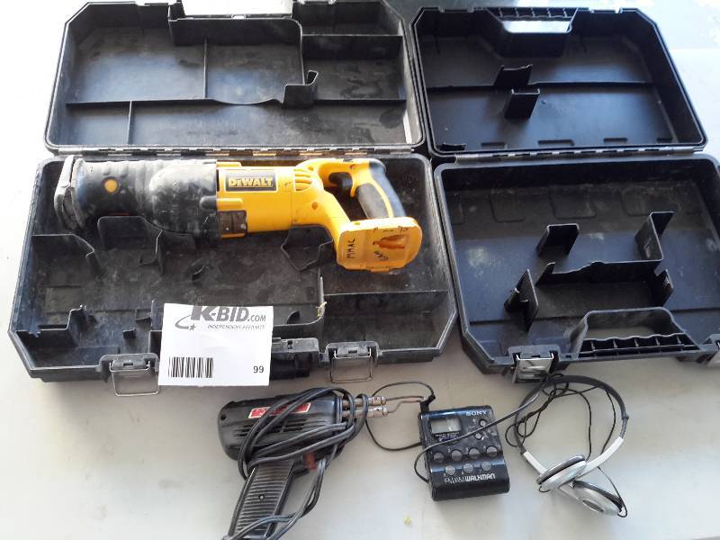 Dewalt, Sawsall.. Not battery or charger. Soldering iron, walkman radio