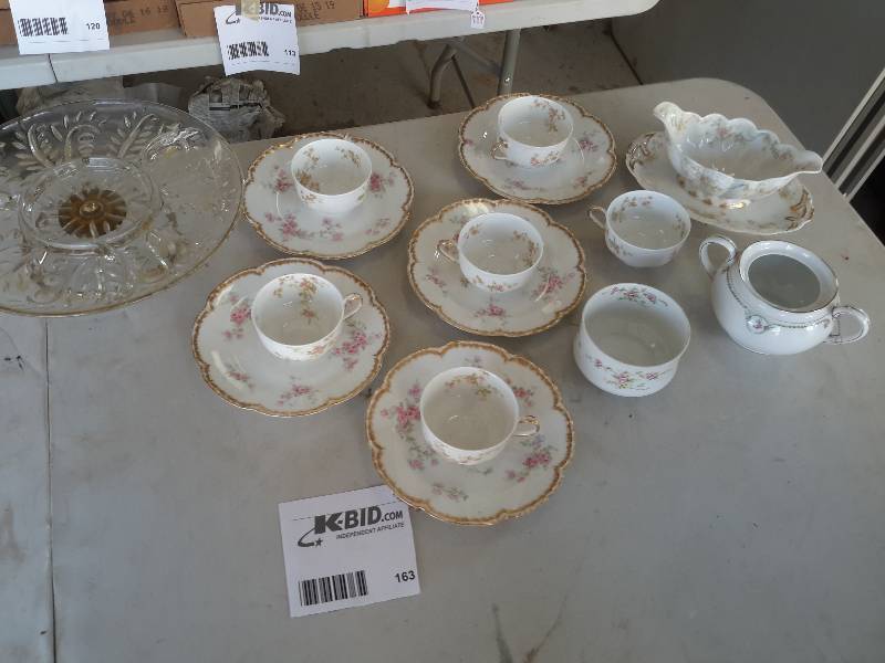 Nice set of china coffee cups and saucers.. Nice raisedrotating cake plate.. Other china as pictured