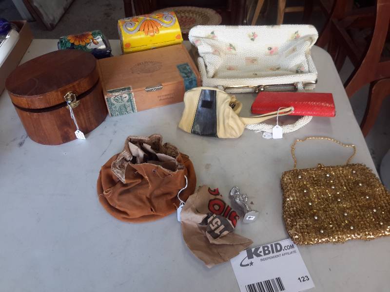Misc. Hand Bags and storage boxes as shown.