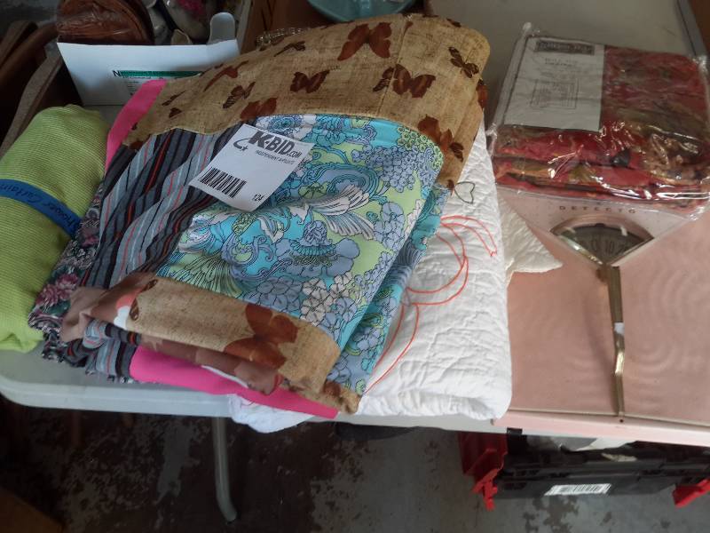 Bathroom Scale, Shower Curtain and other curtains and textiles as pictured