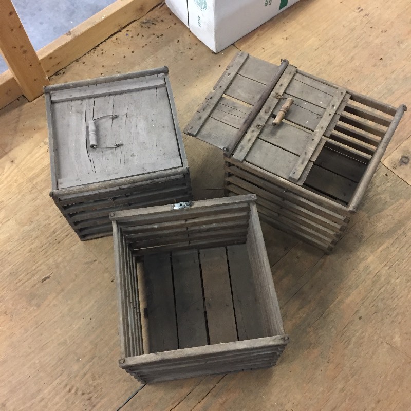 3-WOODEN EGG CRATES
