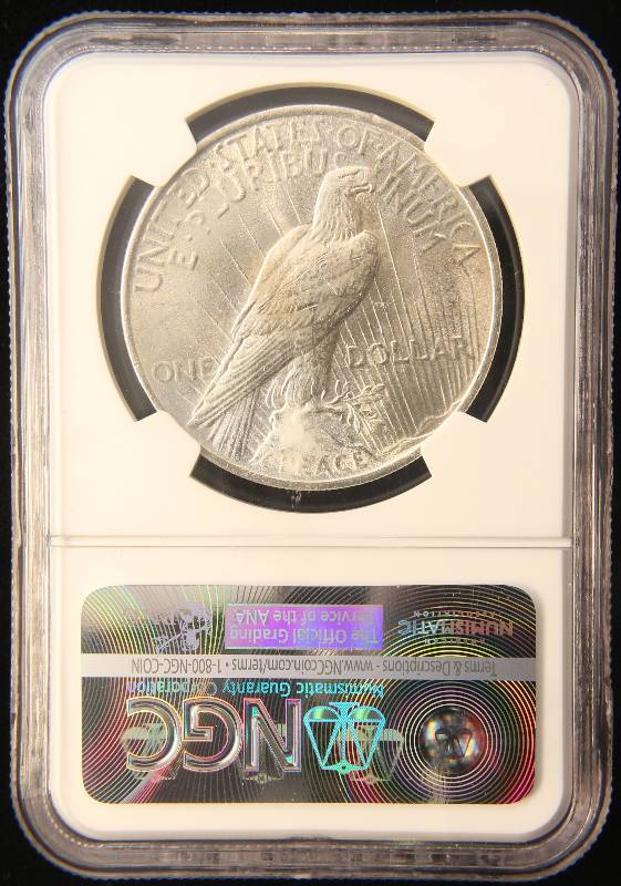 1923 PEACE SILVER DOLLAR MS62 NGC