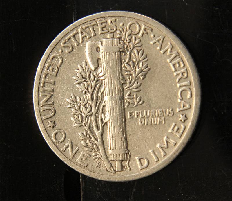 1939-S MERCURY SILVER DIME AU58