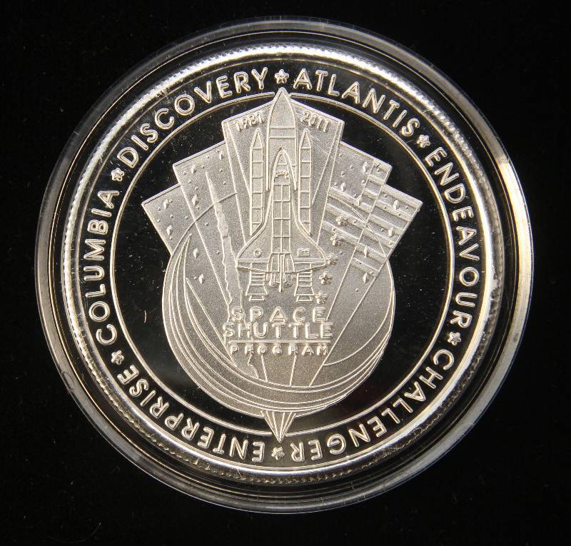 1 TROY OZ. .999 FINE SILVER SPACE SHUTTLE COMMEMORATIVE IN AIRTITE