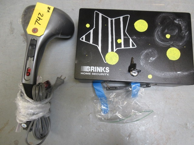 lot 742 image: HOME SECURITY BOX AND HANDHELD MASSAGER