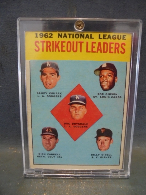 lot 10 image: 1962 National League Strike out Leaders Baseball Card