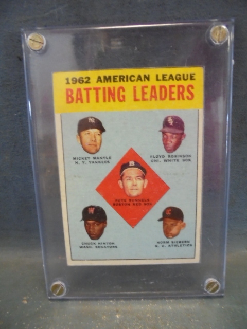 lot 11 image: 1962 American League Batting Leaders Baseball Card