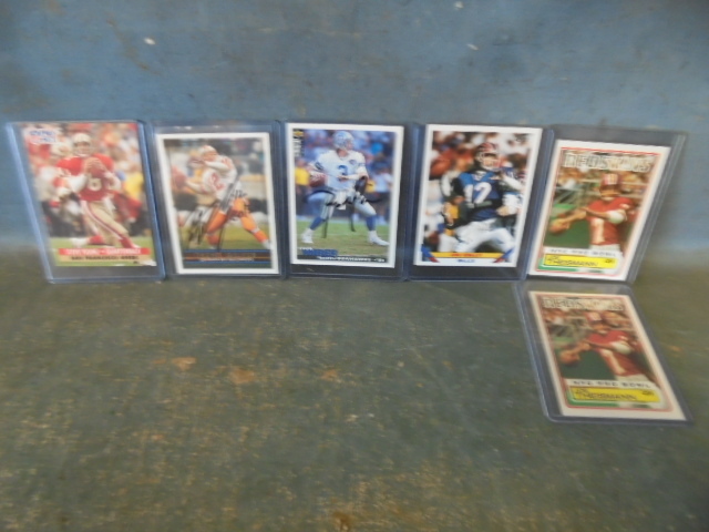 lot 45 image: Autographed Trent Dilfer Card and other Vintage NFL Quarterback Football Cards