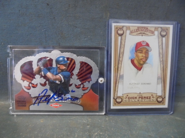 lot 50 image: Alfonso Soriano Autographed Baseball Card with Allen-Ginter Card