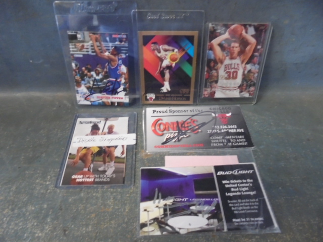 lot 52 image: Chicago Bulls Autographed Basketball Cards and Promo Items