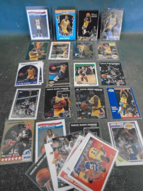 lot 80 image: 32 Magic Johnson Basketball Cards