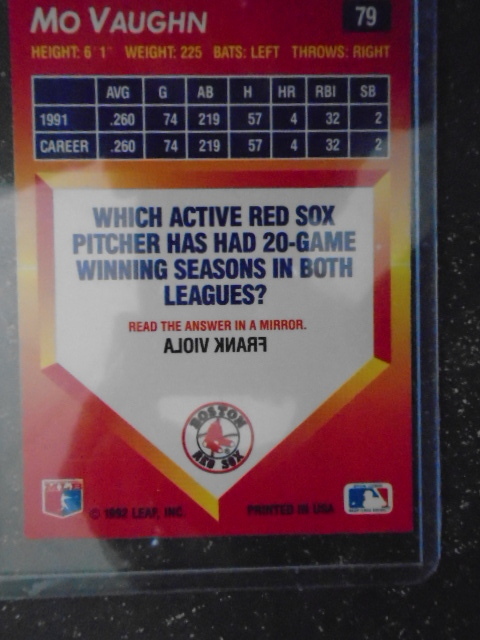 10 Mo Vaughn Baseball Cards Cereal Boxes Cards And More