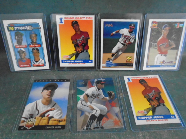 lot 86 image: 7 Chipper Jones Rookie Baseball Cards
