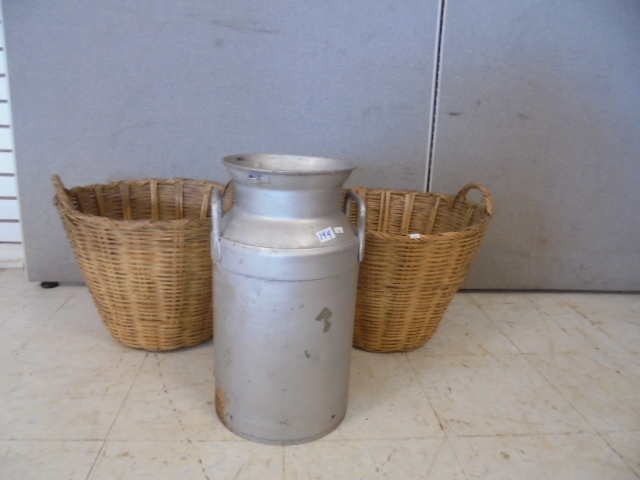 lot 144 image: Milk Can and Baskets