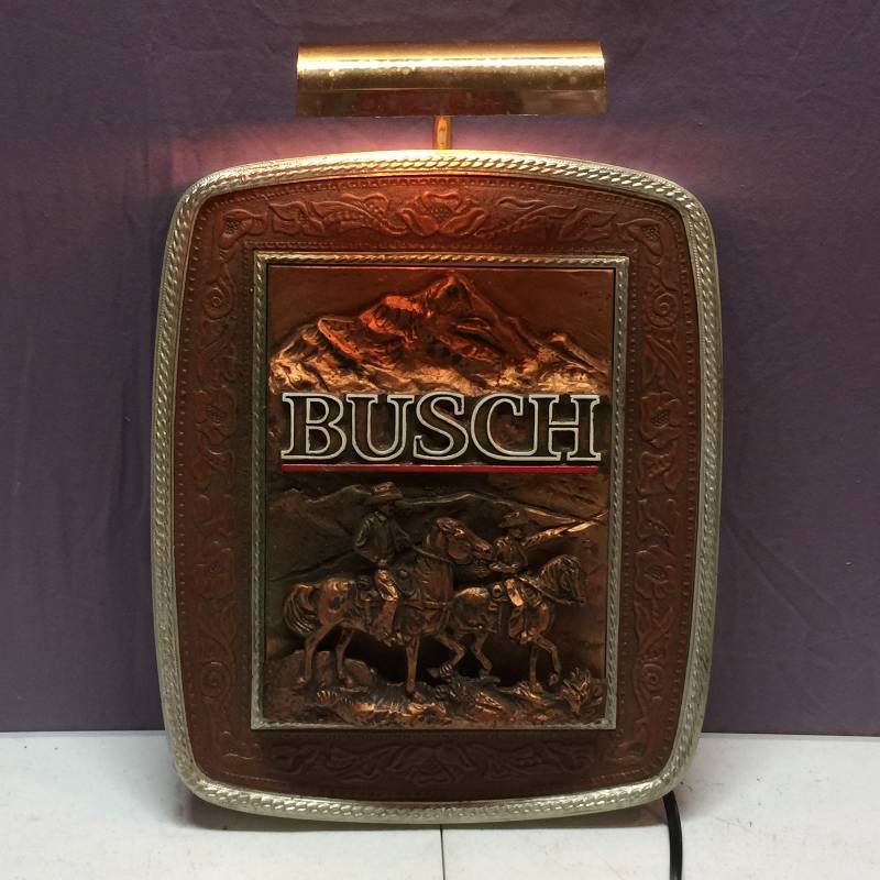 lot 5 image: Busch Beer Western Theme Lighted Sign