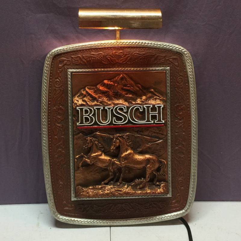 lot 6 image: Busch Beer Western Theme Lighted Sign