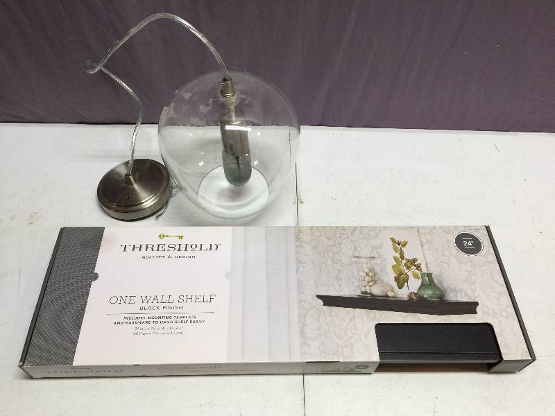 lot 79 image: New Wall Shelf & Hanging Light