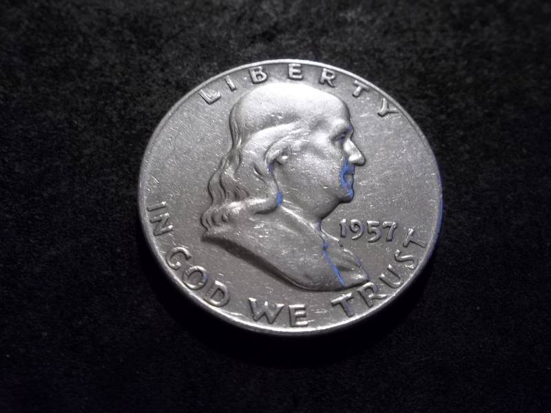 1957 D  Franklin Half Dollar