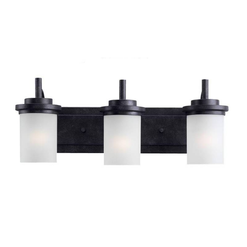 lot 54 image: Sea Gull Lighting Winnetka 3-Light Blacksmith Vanity Light