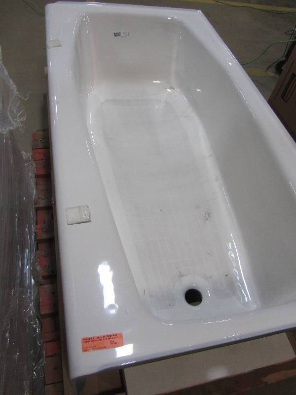 lot 23 image: KOHLER Villager 5 ft. Left-Hand Drain Rectangular Alcove Cast Iron Bathtub in White