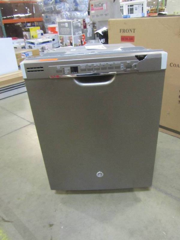 lot 81 image: GE Front Control Built-In Tall Tub Dishwasher in Slate with Steam Prewash