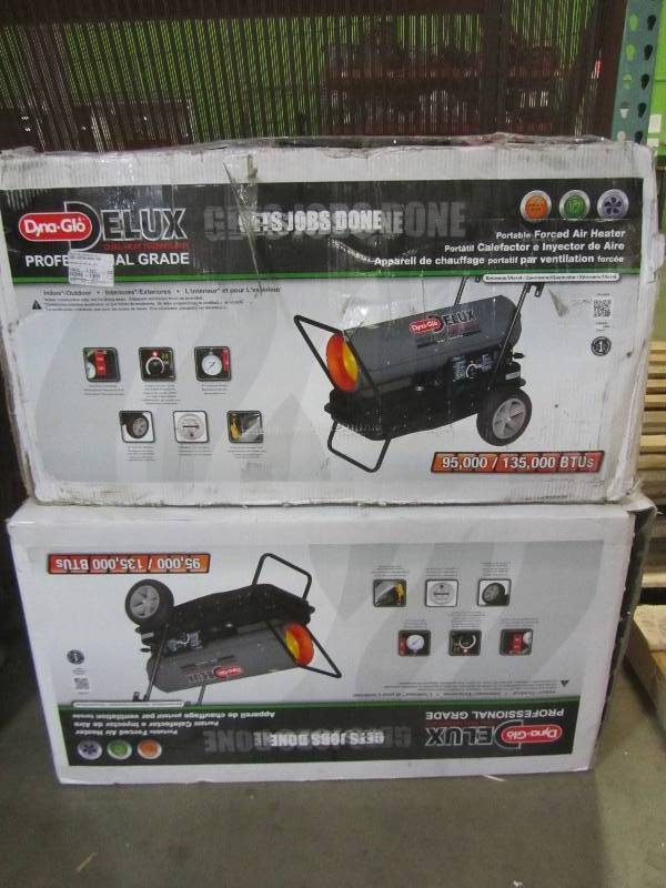 lot 94 image: Dyna-Glo Delux 95K or 135K BTU Kerosene Forced Air Heater (2x)
