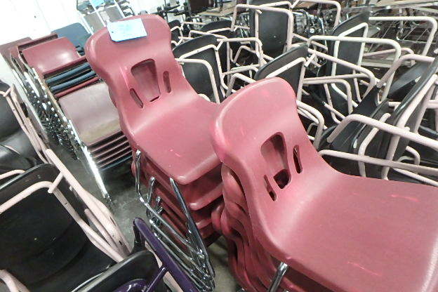 12 Pink Stacking Chairs