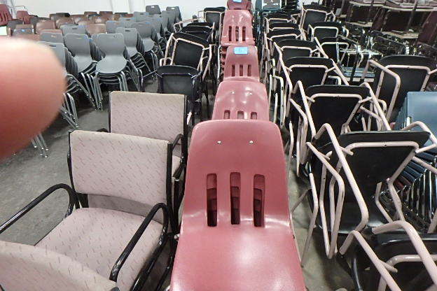 35 plus Pink stacking Chairs
