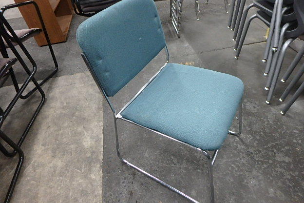 30 approx KFI BrocadeChrome Stacking Chairs