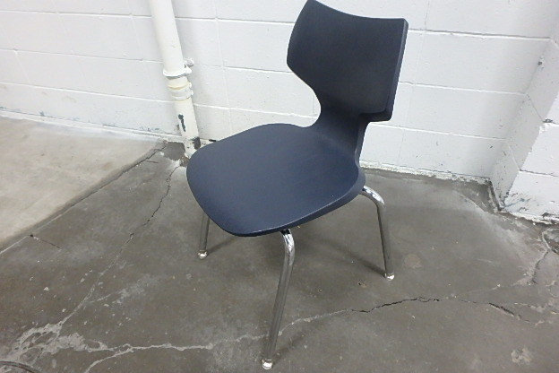 36 Dark BlueChrome Stacking Chairs