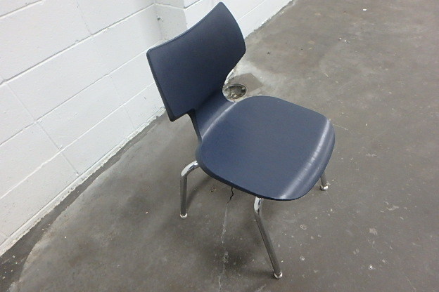 36 Dark BlueChrome Stacking Chairs