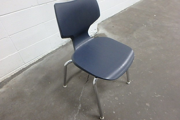 36 Dark BlueChrome Stacking Chairs