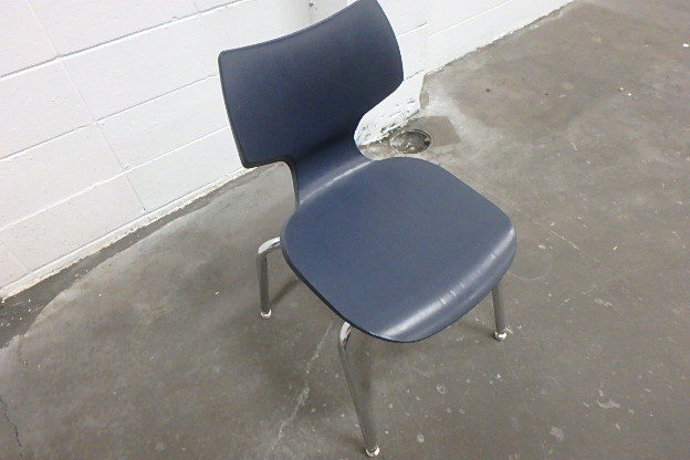 36 Dark BlueChrome Stacking Chairs