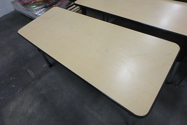 (6) Wood look Tables 5 X 2