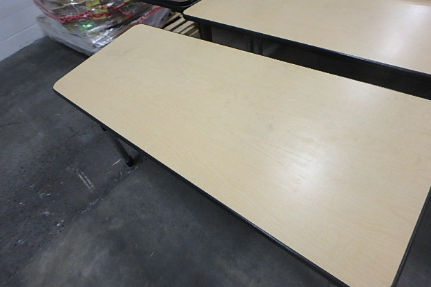 (6) Wood look Tables 5 X 2