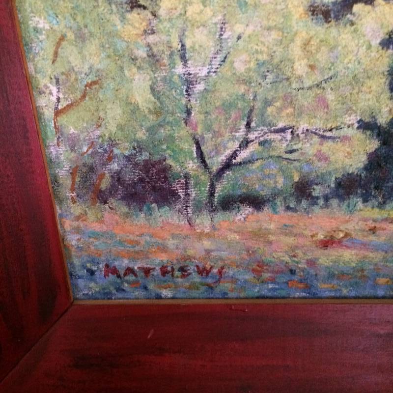 lot 80 image: Vintage Hand Painted English Countryside Landscape Picture - by EnglishBritish Artist Edmund Mathews&nbsp18.5 X 15