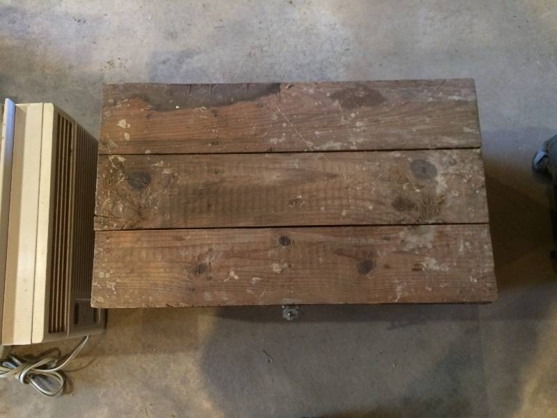 lot 120 image: Old Wood Crate Box Chest