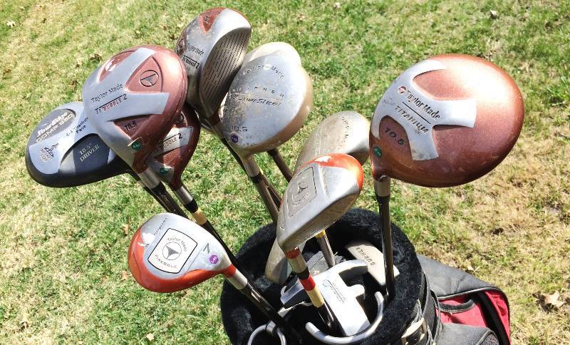 lot 143 image: Like New Golf Bag With Super Nice Taylor Made Firesole Golf Clubs Drivers