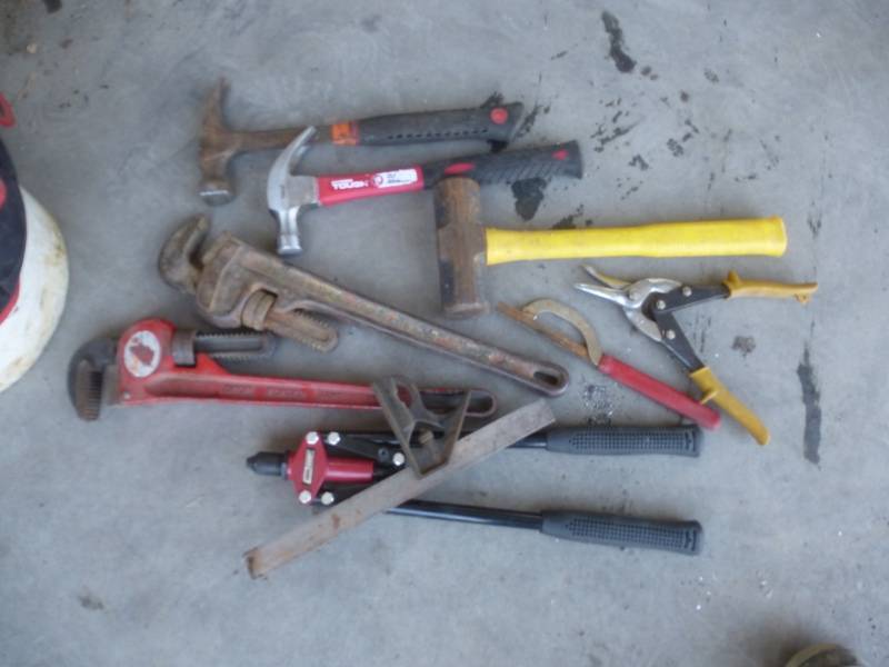 Hammers, Pipe Wrenches, Square, Rivet Gun, Tin Snips