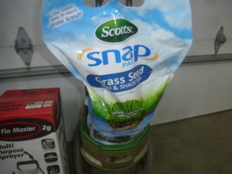 Scotts Grass Seed, Steel Dolly, Garden Sprayer