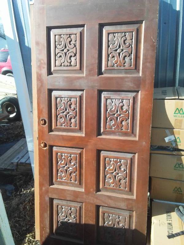 lot 35 image: Solid Carved Door, 35 x 79  inches