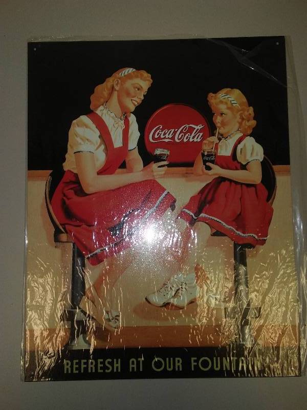 lot 18 image: Coca Cola, Coke Refresh Metal Sign