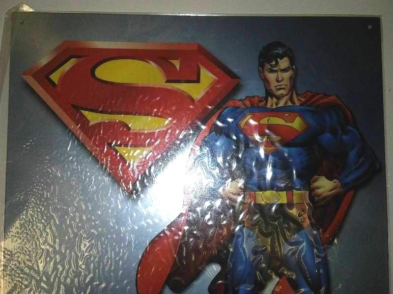 lot 19 image: Superman, Man of Steel Metal Sign